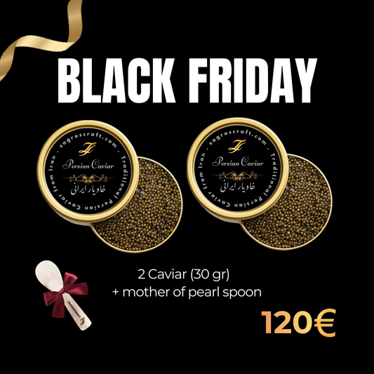 2 x 30 Gr Caviar + mother of pearl spoon